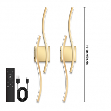 LED室内灯 - HCP063 双色一体半月S型壁灯金色